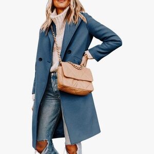 Stylish Blue Trench Coat